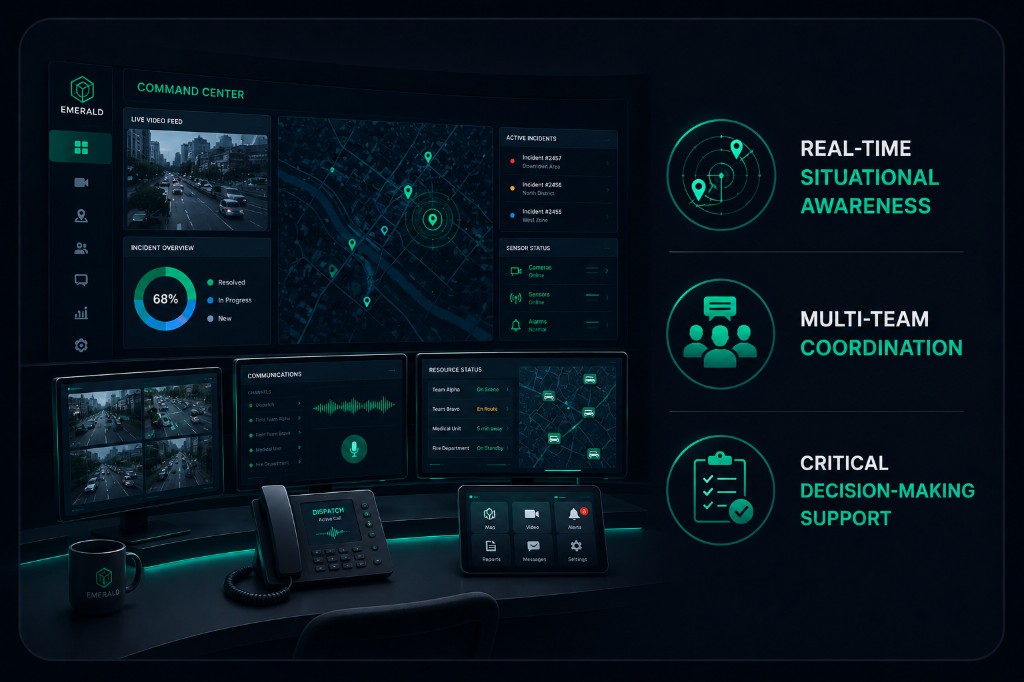 Emerald command and control operations center