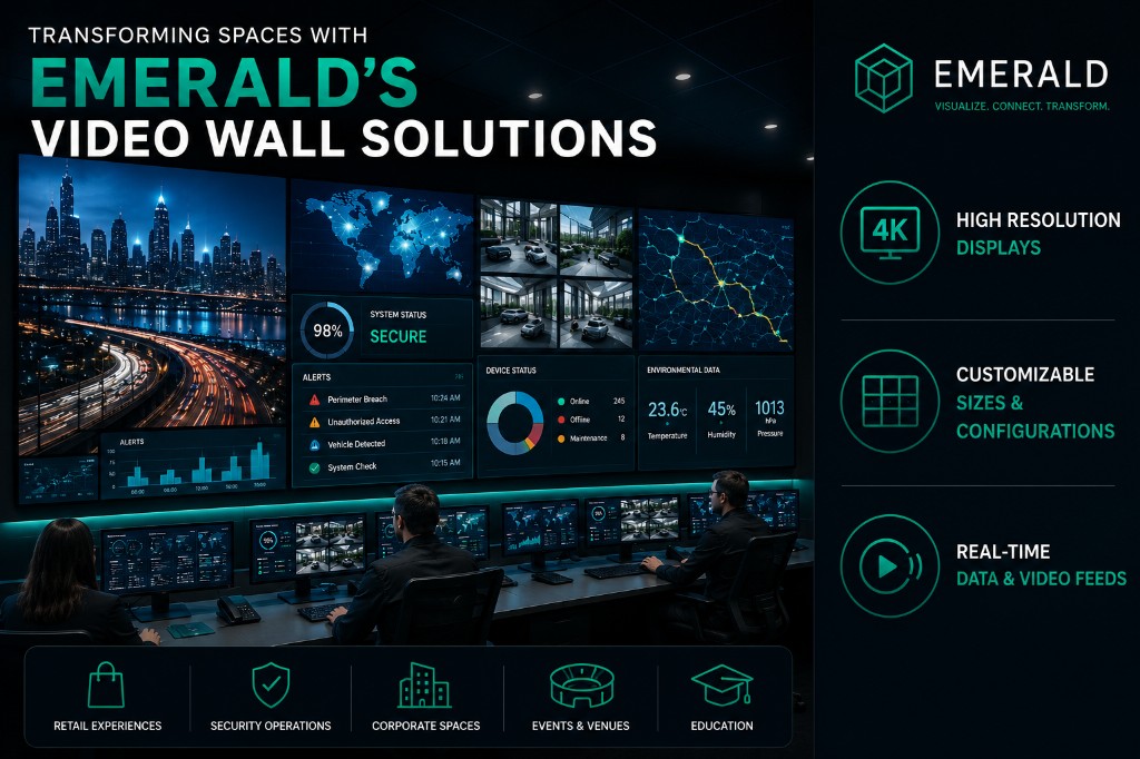Emerald security operations center video wall
