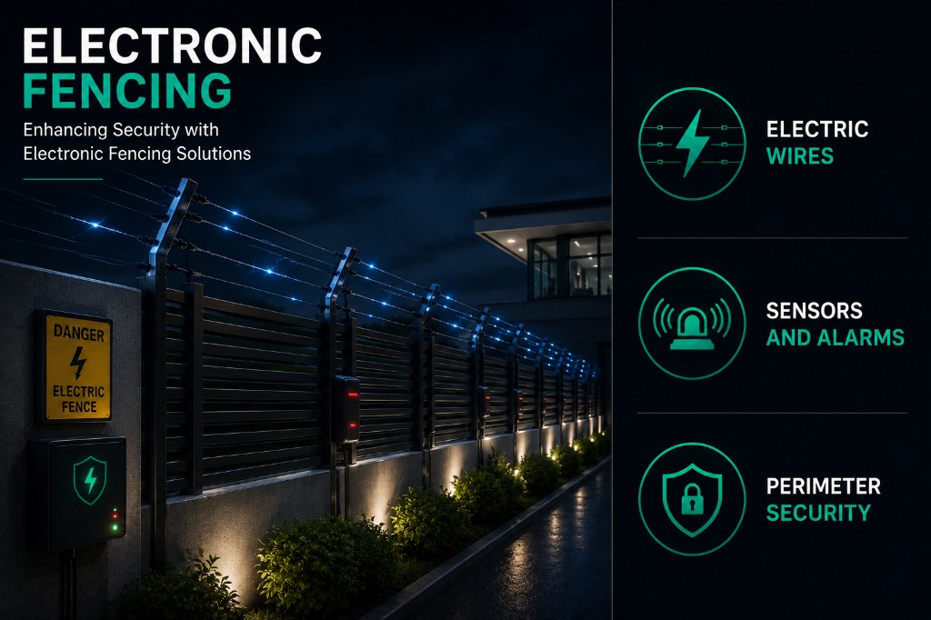 Electronic perimeter fencing installation with sensor technology